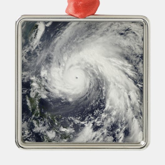 Super Typhoon Megi Silbernes Ornament (Vorne)