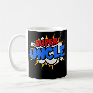 Super Uncle Funny Cool Comic Cartoon Hero Graphic Kaffeetasse