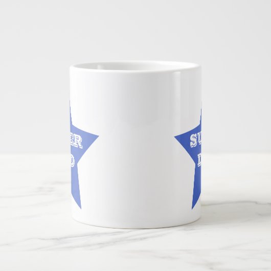 SUPER VATER | Blauer Star des Vaters Jumbo-Tasse (Vorderseite)