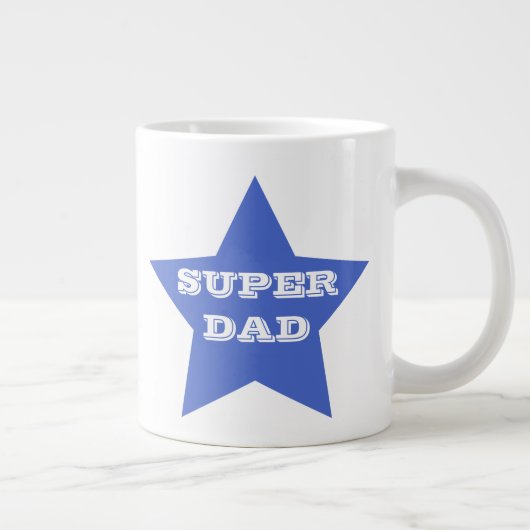 SUPER VATER | Blauer Star des Vaters Jumbo-Tasse (Rechts)