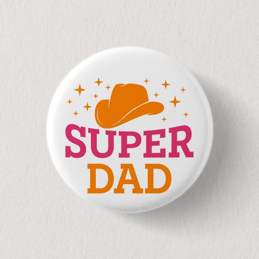 Super Vater Cowboy Style Button (Vorderseite)