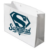 Super Vater Ever Große Geschenktüte (Rückseite Schrägansicht)