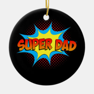 Super Vater Family Matching Superhero Comic Set Keramik Ornament