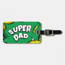 "Super Vater" Farbiges Comic Buch Pop Kunst