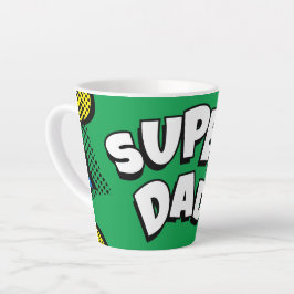 "Super Vater" Farbiges Comic Buch Pop Kunst Latte Milchtasse