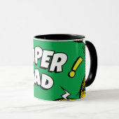 "Super Vater" Farbiges Comic Buch Pop Kunst Tasse (VorderseiteRechts)