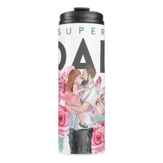 Super Vater Floral Watercolor Thermal Tumbler Thermosbecher (Vorderseite)