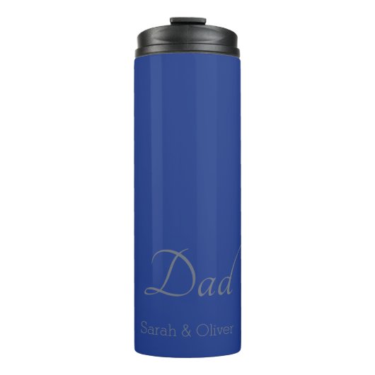 Super-Vater-Geschenk - Minimalistisch Blau und Sil Thermosbecher (Vorderseite)