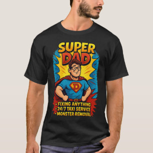Super Vater Geschenk - Vatertag Superhero Comic T-Shirt