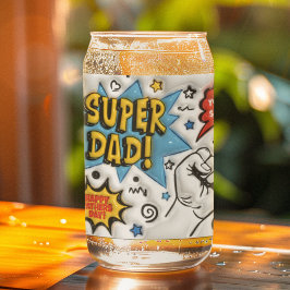 Super Vater glückliche Vater's Day Puffy aufgeblas Dosenglas