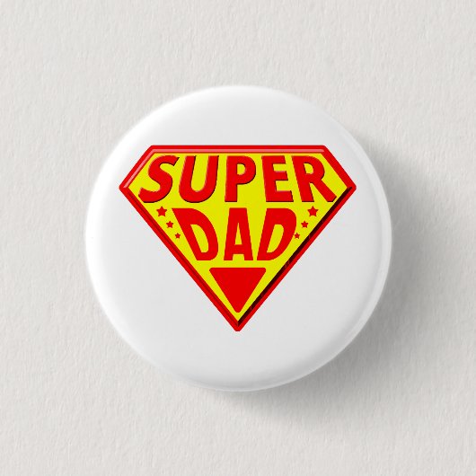 Super Vater - Glücklicher Tag der Väter Button (Vorderseite)