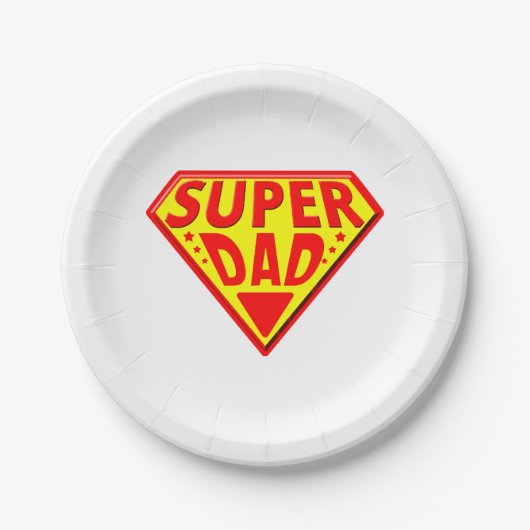 Super Vater - Glücklicher Tag der Väter Pappteller (Vorderseite)