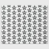 SUPER VATER | Graue Sterne Muster Vatertag Geschenkpapier (Flach)