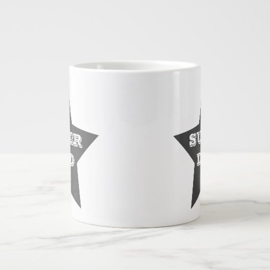 SUPER VATER | Gray Star Jumbo Tasse (Vorderseite)