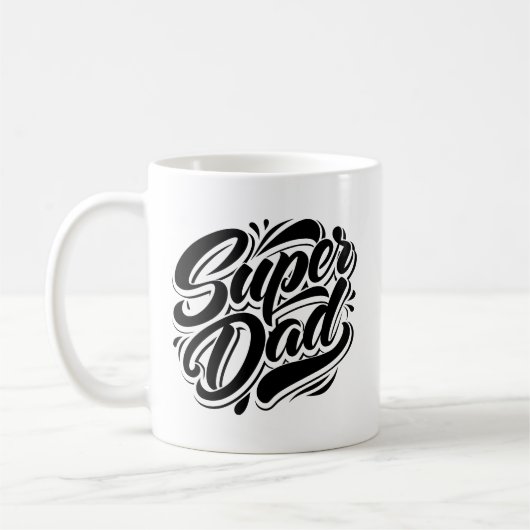 Super-Vater-Held-Typografie-Design-67888 Kaffeetasse (Links)