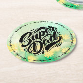 Super-Vater-Held-Typografie-Design-67888 Runder Pappuntersetzer (Angewinkelt)
