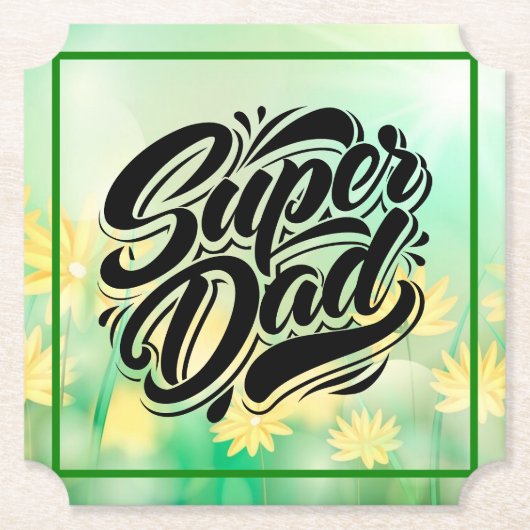 Super-Vater-Held-Typografie-Design-67888 Untersetzer (Vorderseite)