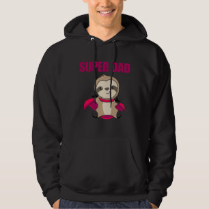 Super Vater Hero Funny Sloth Vater Father Hoodie