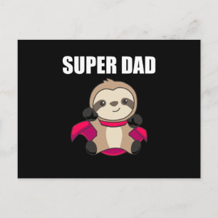 Super Vater Hero Funny Sloth Vater Father Postkarte