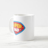 Super Vater Hero Shield Kaffeetasse (Vorderseite Links)