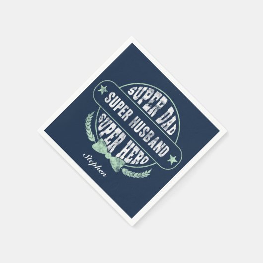 Super Vater Husband Helden Fathers Day Custom Serviette (Ecke)