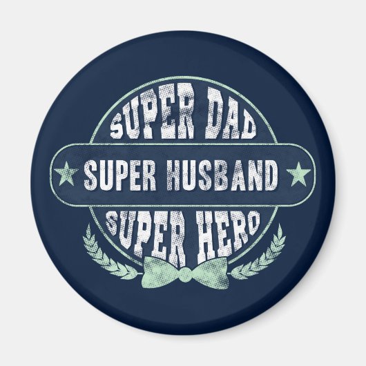 Super Vater Husband Hero Fathers Day Magnet (Vorne)