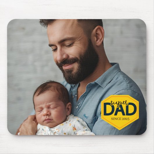 Super Vater Individuelles Foto mit Baby Mousepad (Vorne)