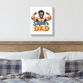 Super Vater Leinwand - Funny Wall Art (Insitu (Schlafzimmer))