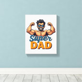 Super Vater Leinwand - Funny Wall Art (Insitu (Holzboden))
