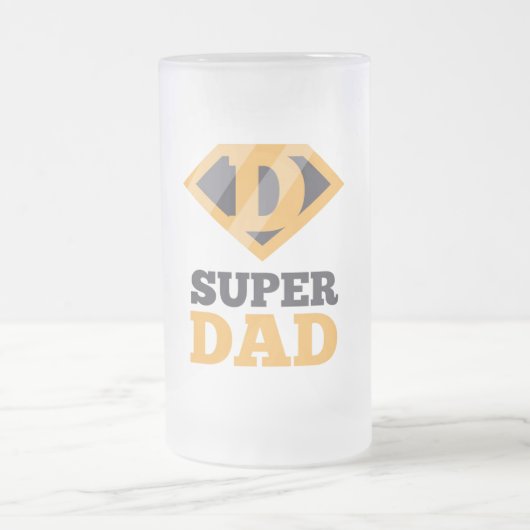 Super Vater Mattiert Glass Beer Tasse (Mittel)