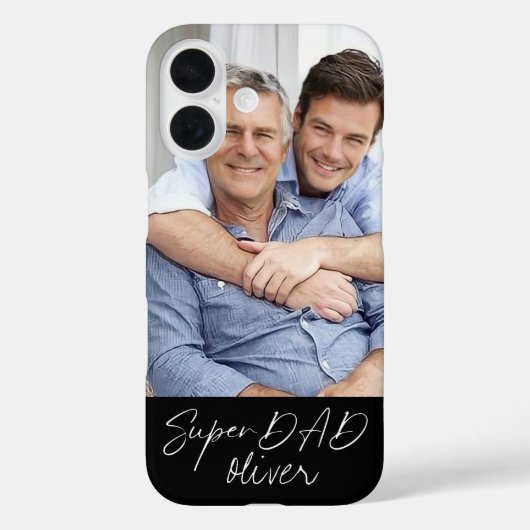 Super VATER Minimal Einfaches Modern Script 1 Foto Case-Mate iPhone Hülle (Rückseite)