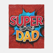 Super Vater Mustache Modern Grunge Fleecedecke (Vorderseite)