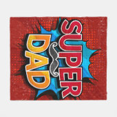 Super Vater Mustache Modern Grunge Fleecedecke (Vorderseite (Horizontal))
