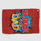 Super Vater Mustache Modern Grunge Golfhandtuch (Horizontal)
