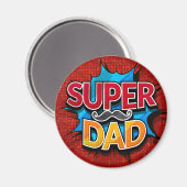 Super Vater Mustache Modern Grunge Magnet (Vorderseite/Rückseite)