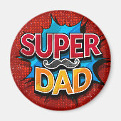 Super Vater Mustache Modern Grunge Magnet (Vorne)