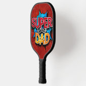 Super Vater Mustache Modern Grunge Pickleball Schläger (Links)