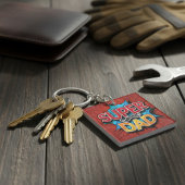 Super Vater Mustache Modern Grunge Schlüsselanhänger