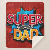 Super Vater Mustache Modern Grunge Sherpadecke (Vorderseite)