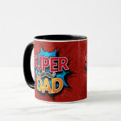 Super Vater Mustache Modern Grunge Tasse (Vorderseite Links)