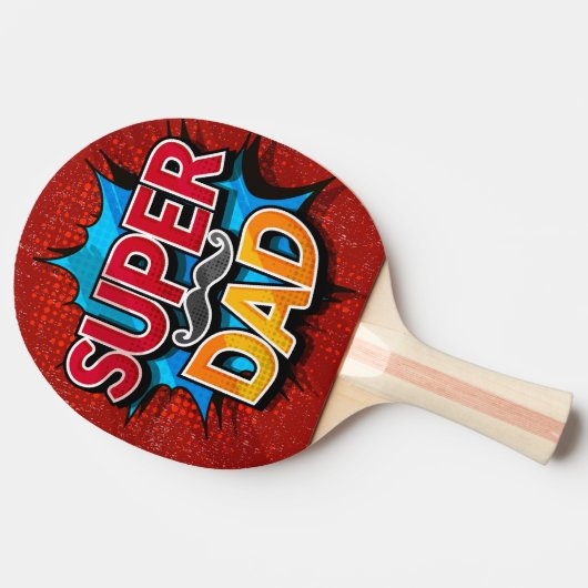 Super Vater Mustache Modern Grunge Tischtennis Schläger (Seitenansicht)