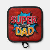 Super Vater Mustache Modern Grunge Topflappen (Vorderseite)