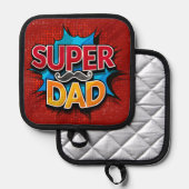 Super Vater Mustache Modern Grunge Topflappen (Vorderseite/Rückseite)