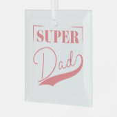 Super Vater Ornament Aus Glas (Vorderseite links)