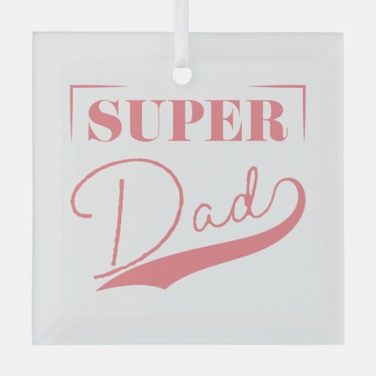 Super Vater Ornament Aus Glas (Vorderseite)