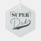 Super Vater Ornament Aus Glas (Vorderseite)