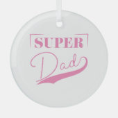 Super Vater Ornament Aus Glas (Vorderseite)