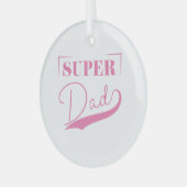 Super Vater Ornament Aus Glas (Vorderseite links)