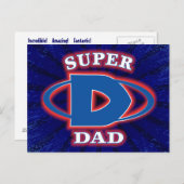Super Vater Postcard Postkarte (Vorne/Hinten)