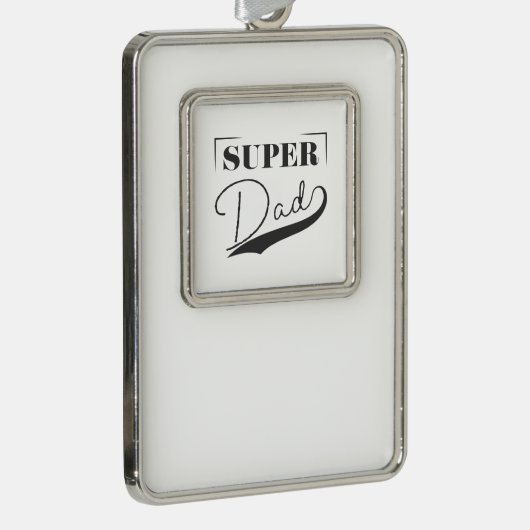 Super Vater Rahmen-Ornament Silber (Rechts)